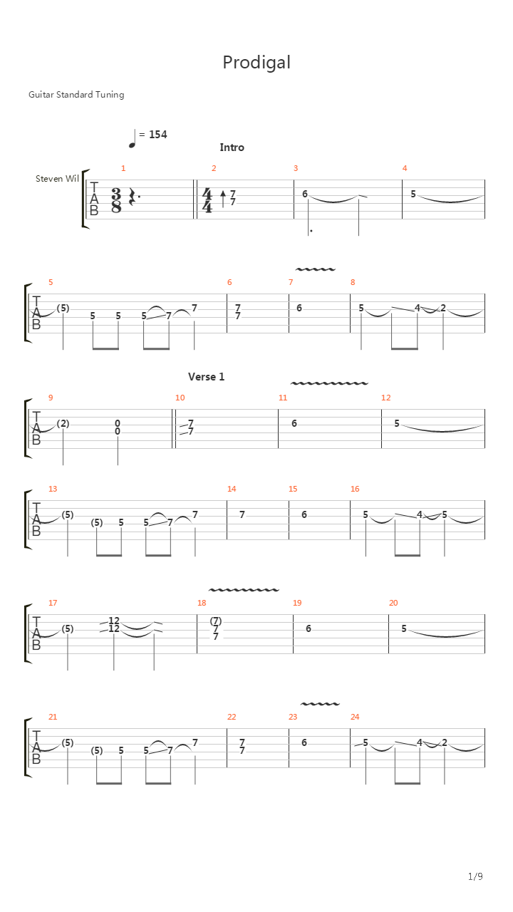 Prodigal吉他谱