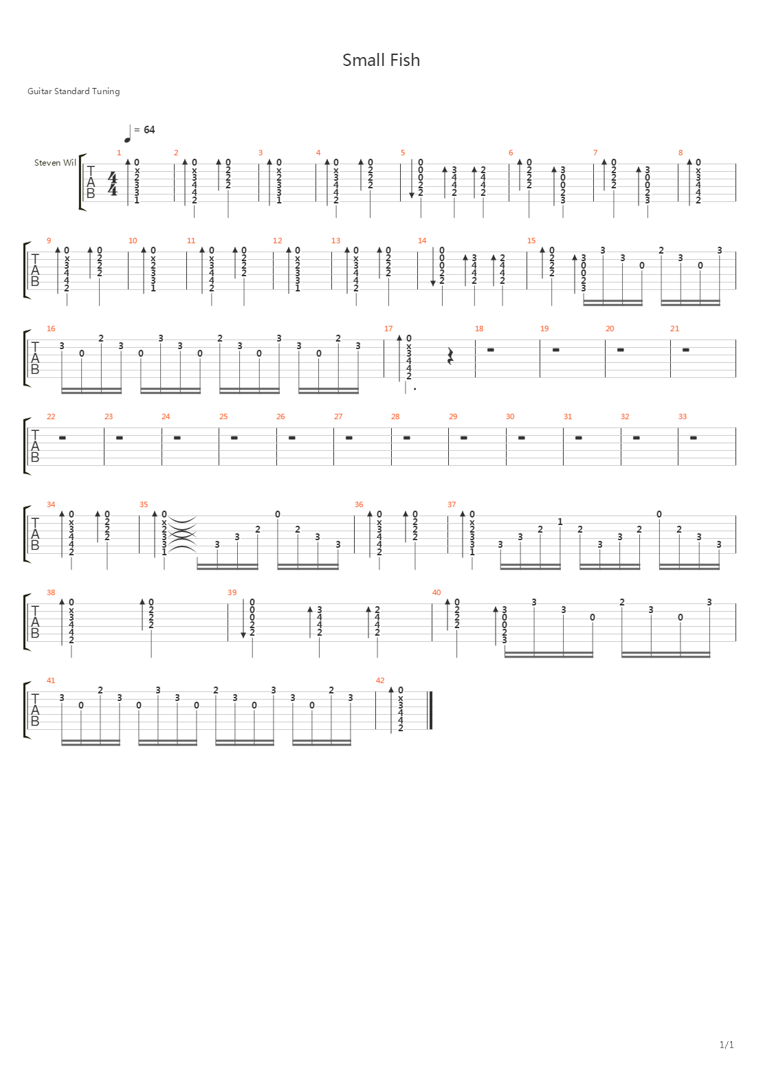 Small Fish吉他谱
