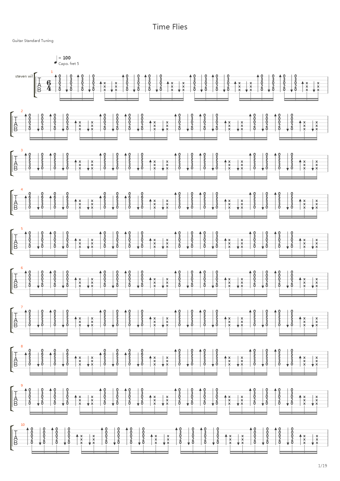 Time Flies吉他谱