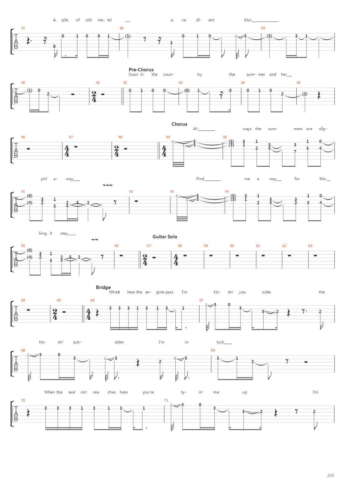 Trains吉他谱