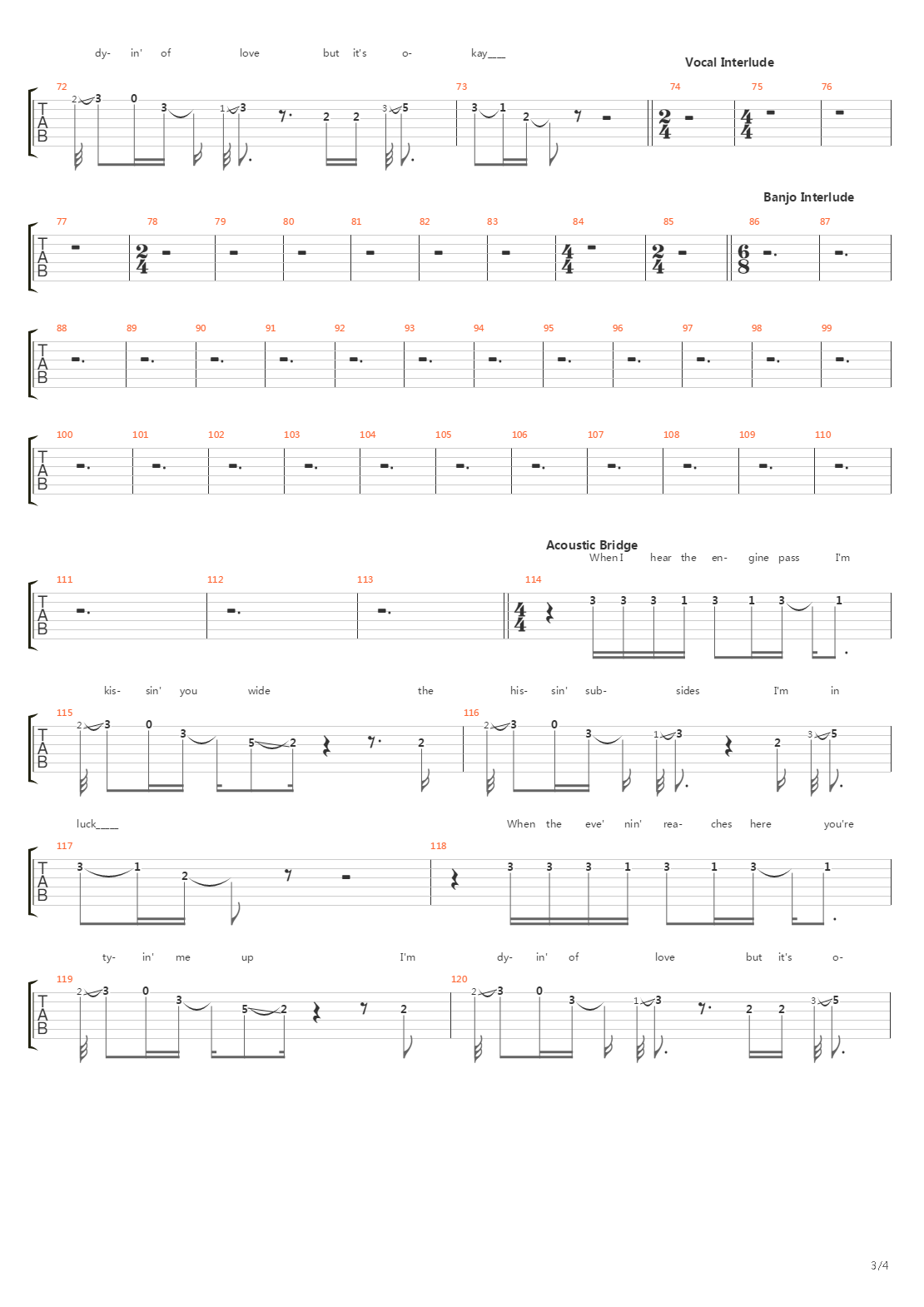 Trains吉他谱