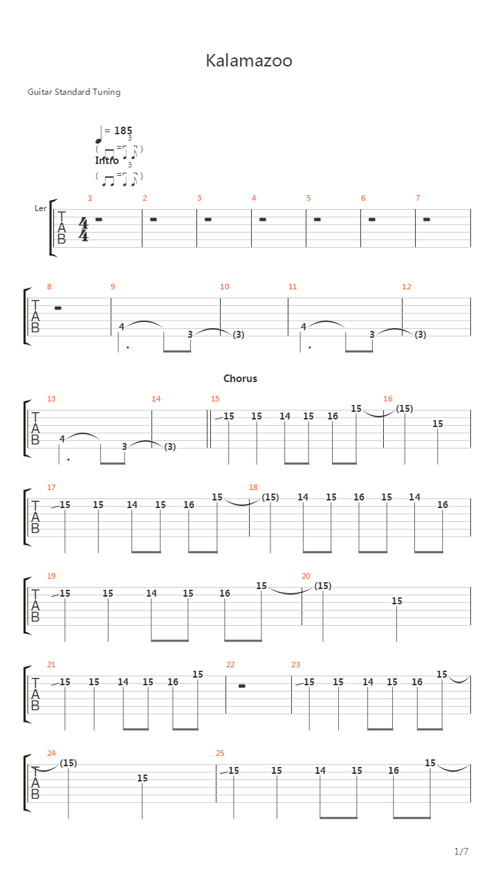 Kalamazoo吉他谱