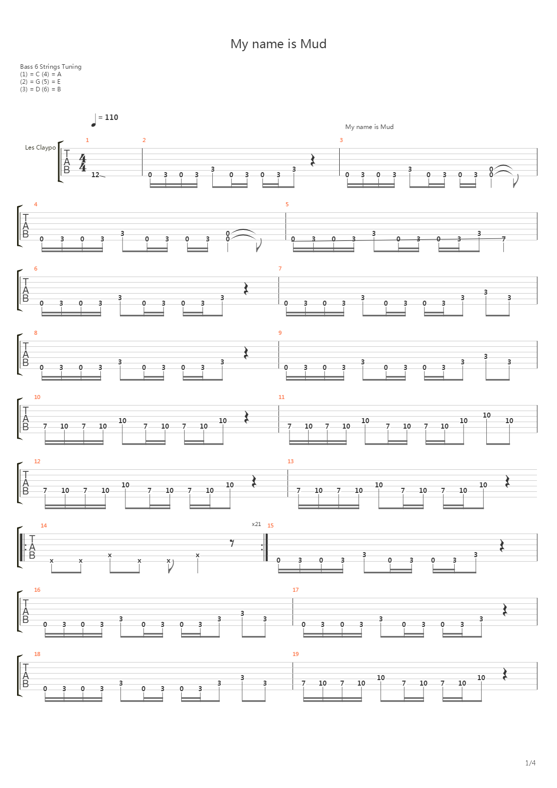 My Name Is Mud吉他谱