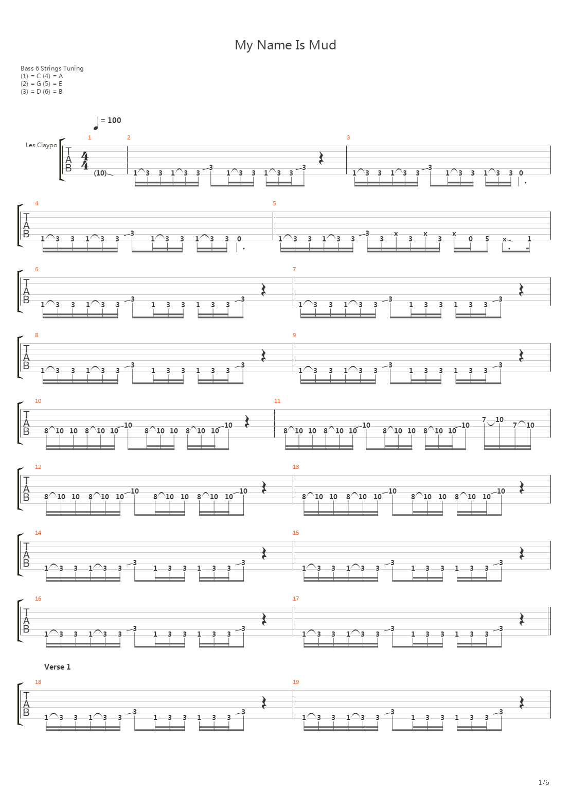 My Name Is Mud吉他谱