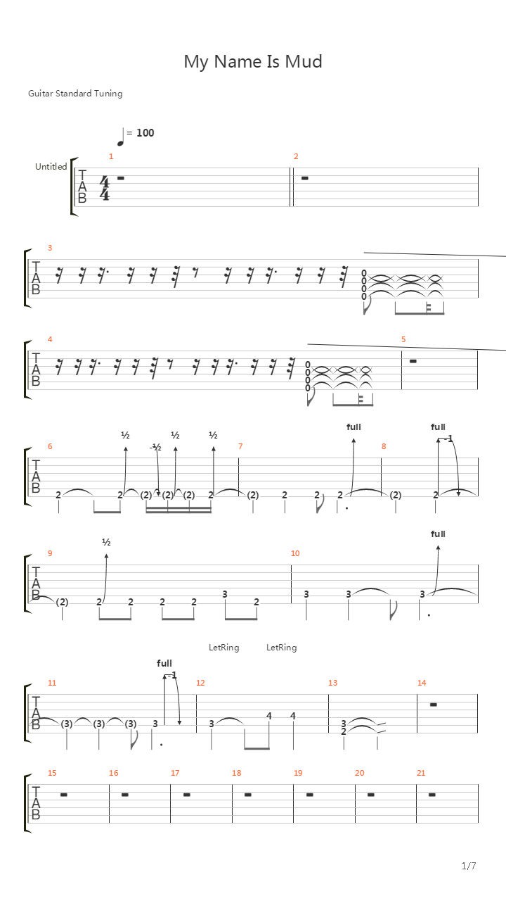 My Name Is Mud吉他谱