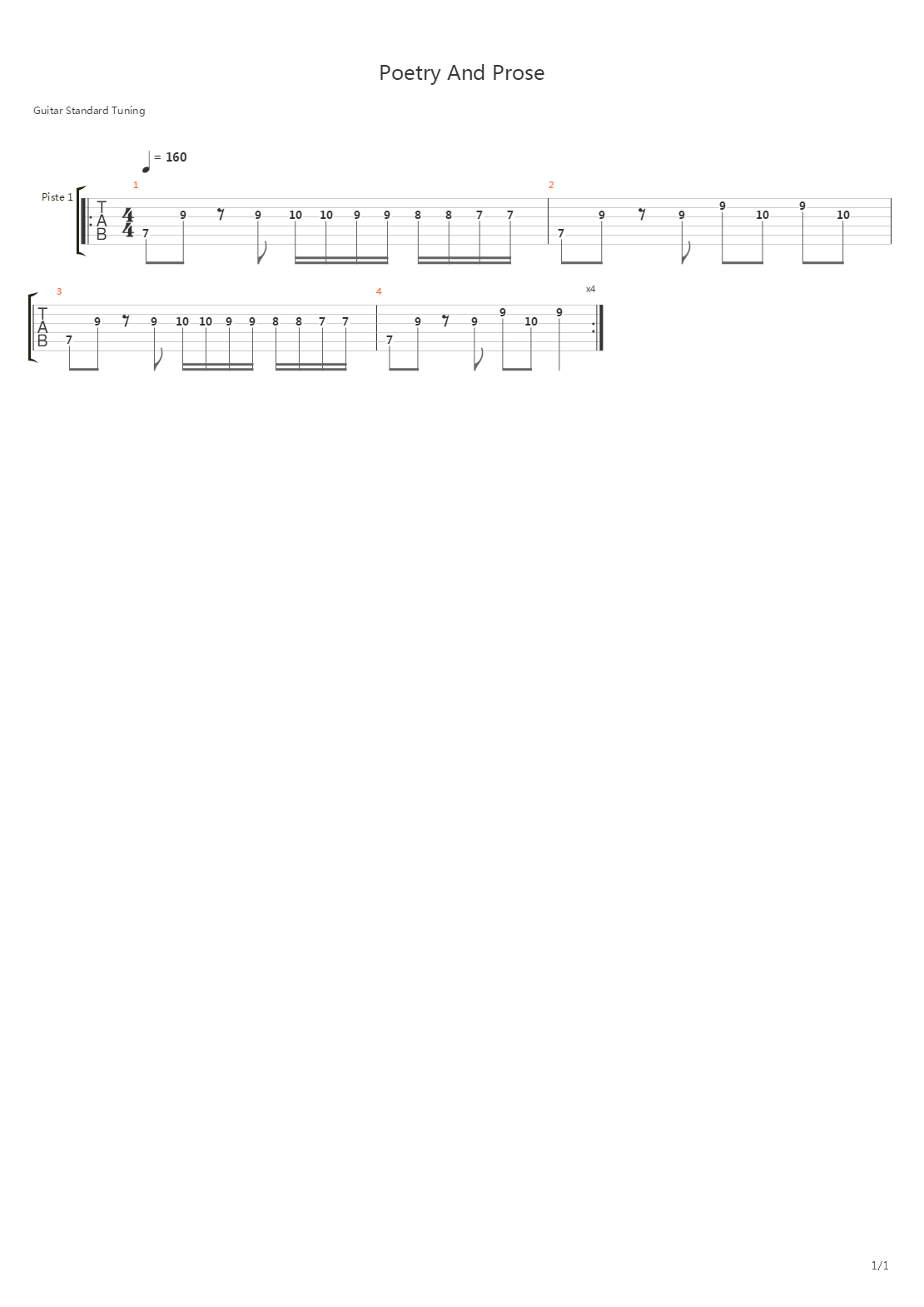 Poetry And Prose吉他谱