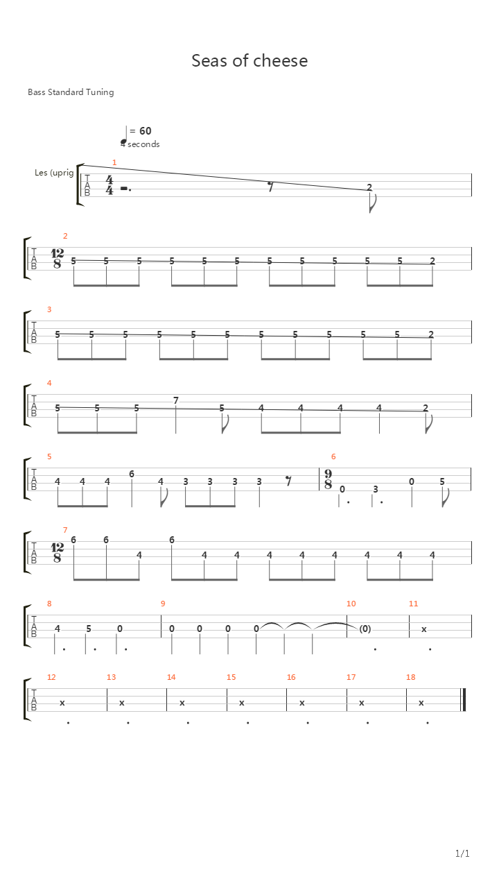 Seas Of Cheese吉他谱