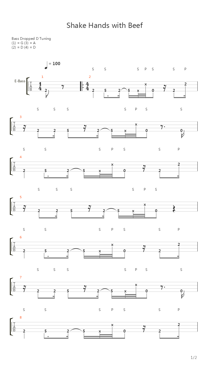 Shake Hands With Beef吉他谱