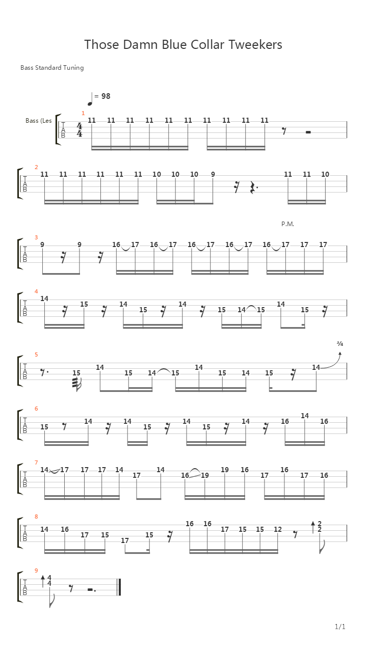 Those Damn Blue Collar Tweekers吉他谱