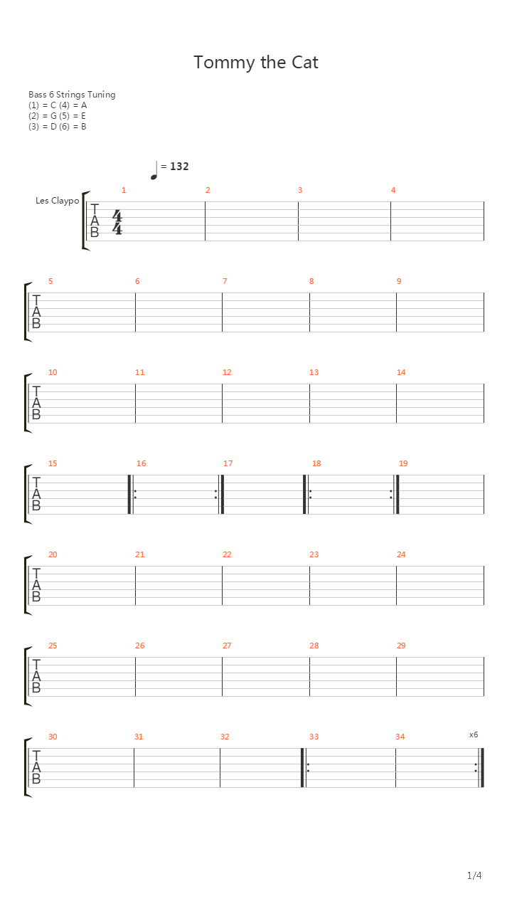 Tommy The Cat吉他谱