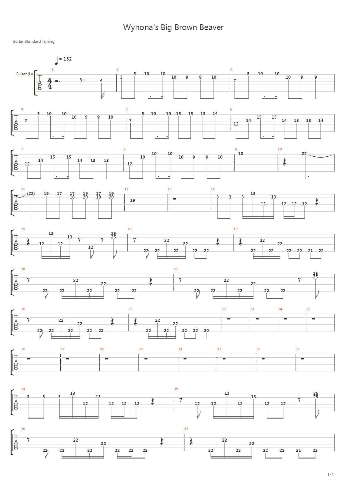 Wynonas Big Brown Beaver吉他谱