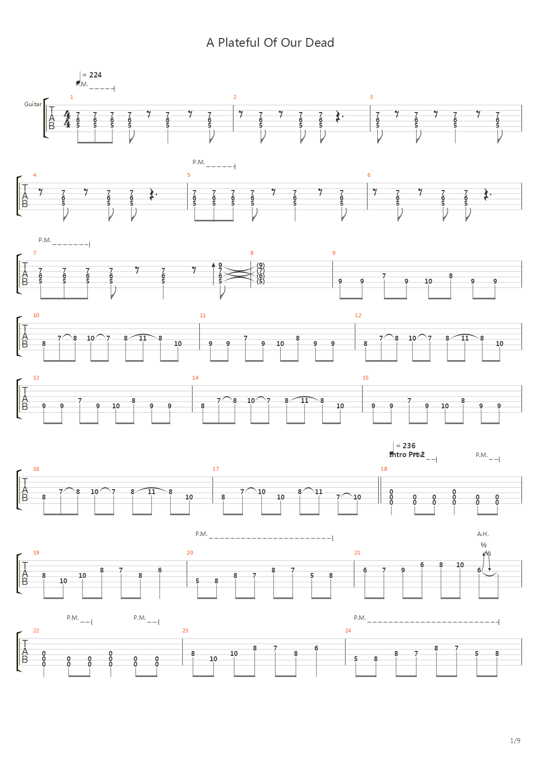 A Plateful Of Our Dead吉他谱