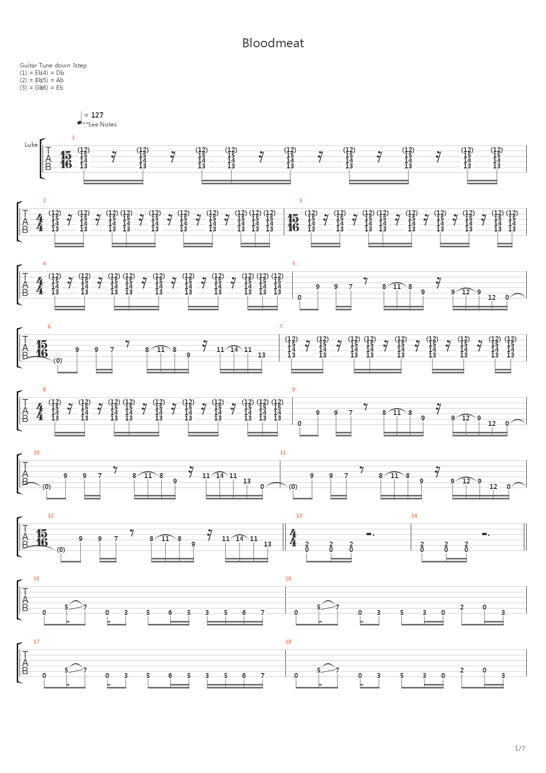 Bloodmeat吉他谱