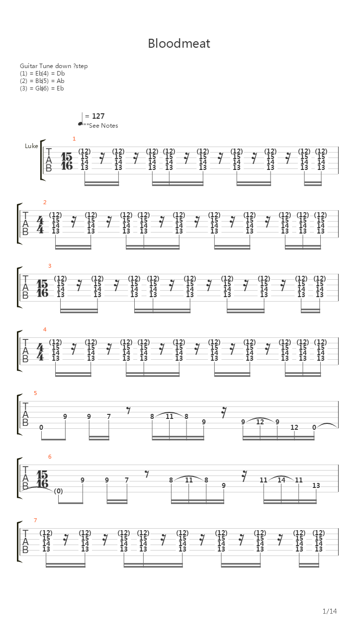 Bloodmeat吉他谱
