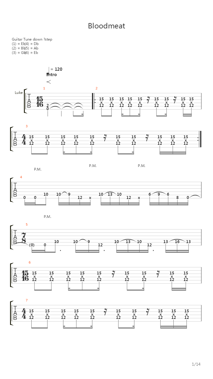 Bloodmeat吉他谱
