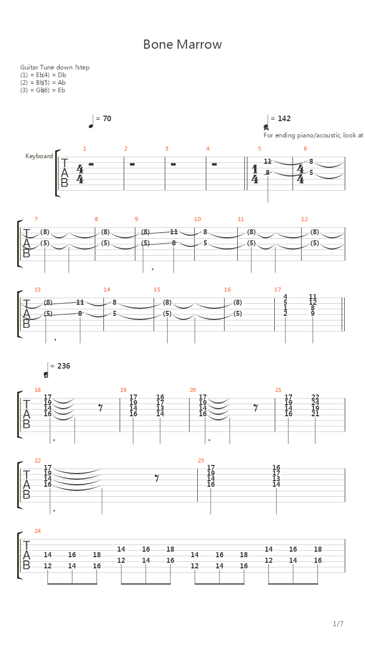 Bone Marrow吉他谱