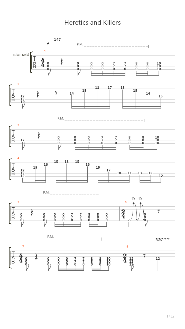 Heretics And Killers吉他谱