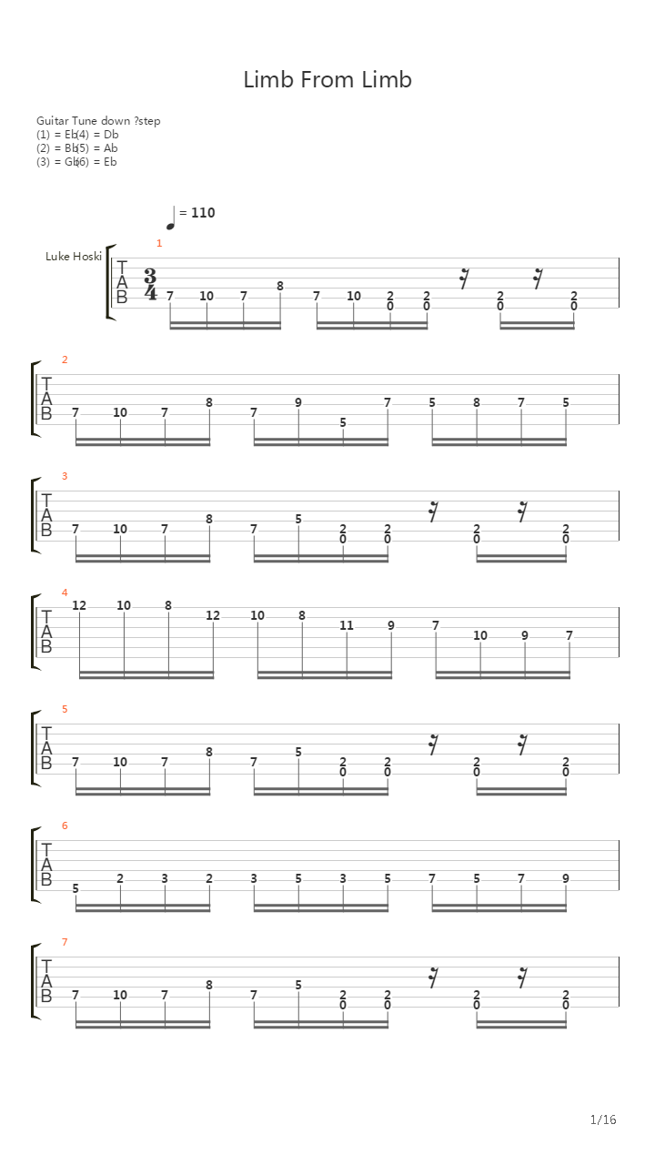 Limb From Limb吉他谱