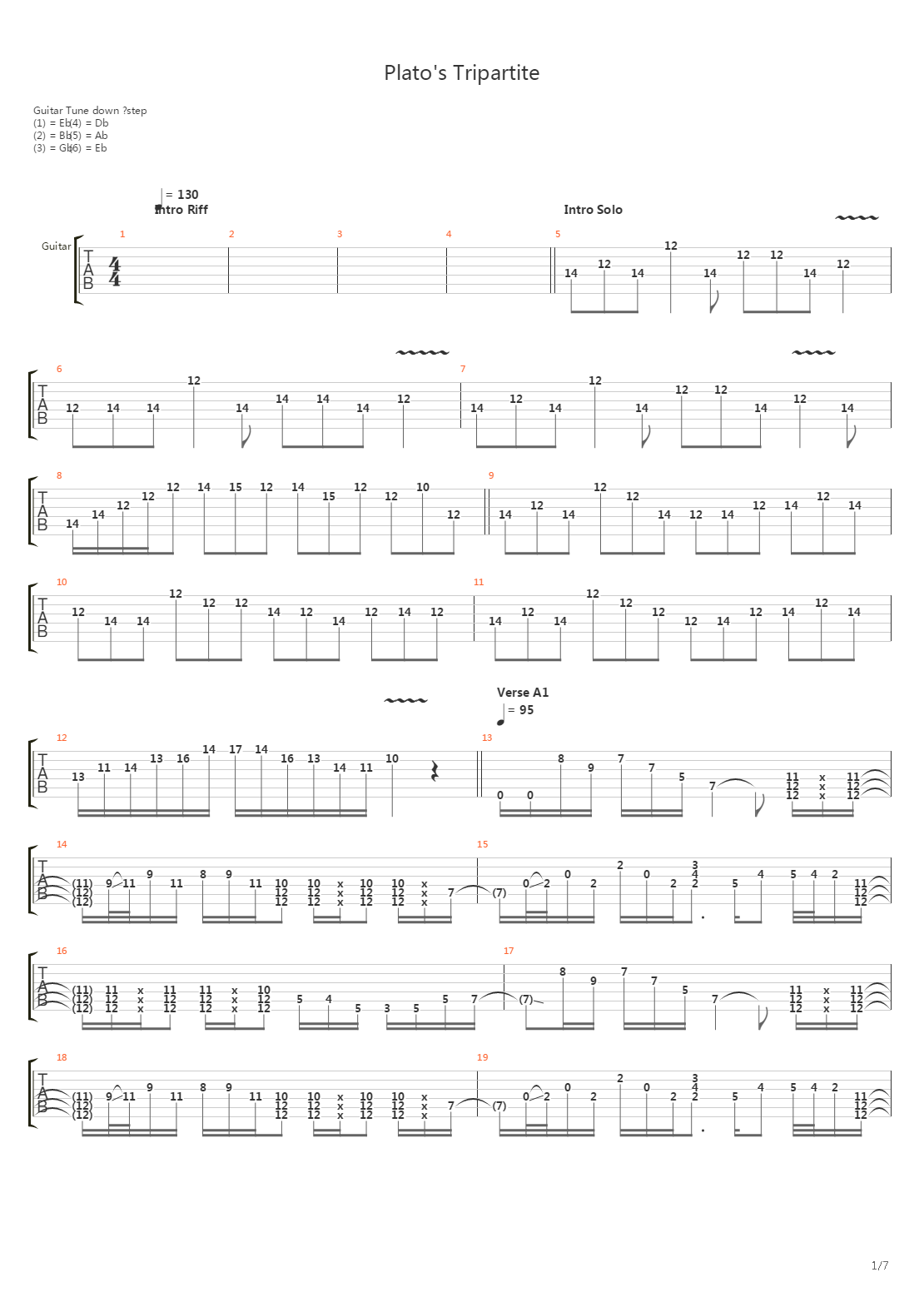 Platos Tripartite吉他谱