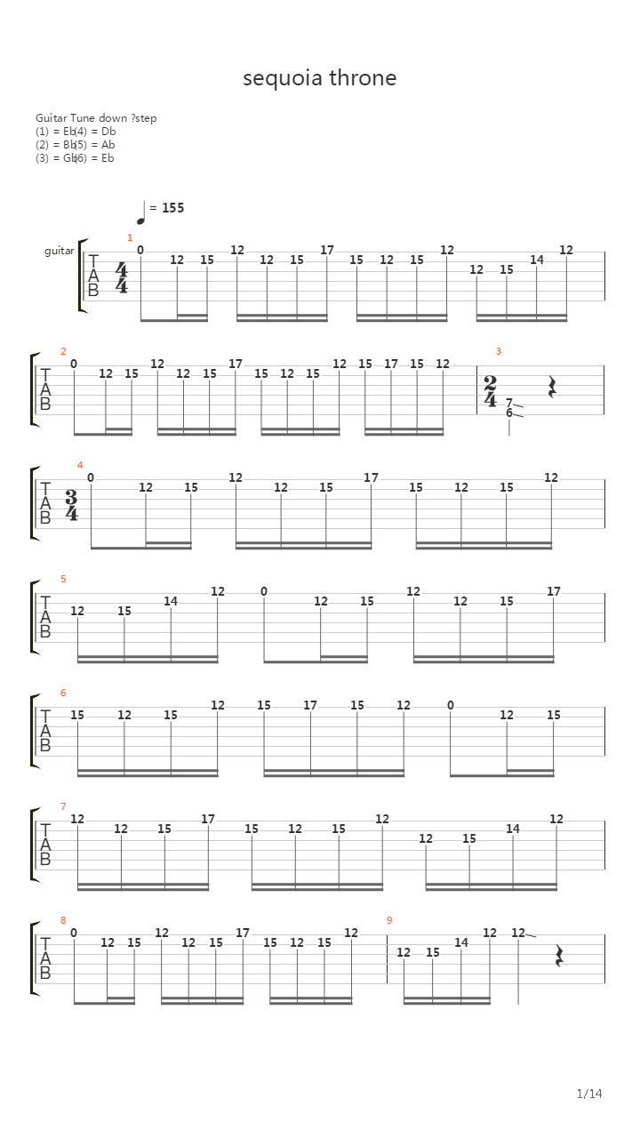 Sequoia Throne吉他谱