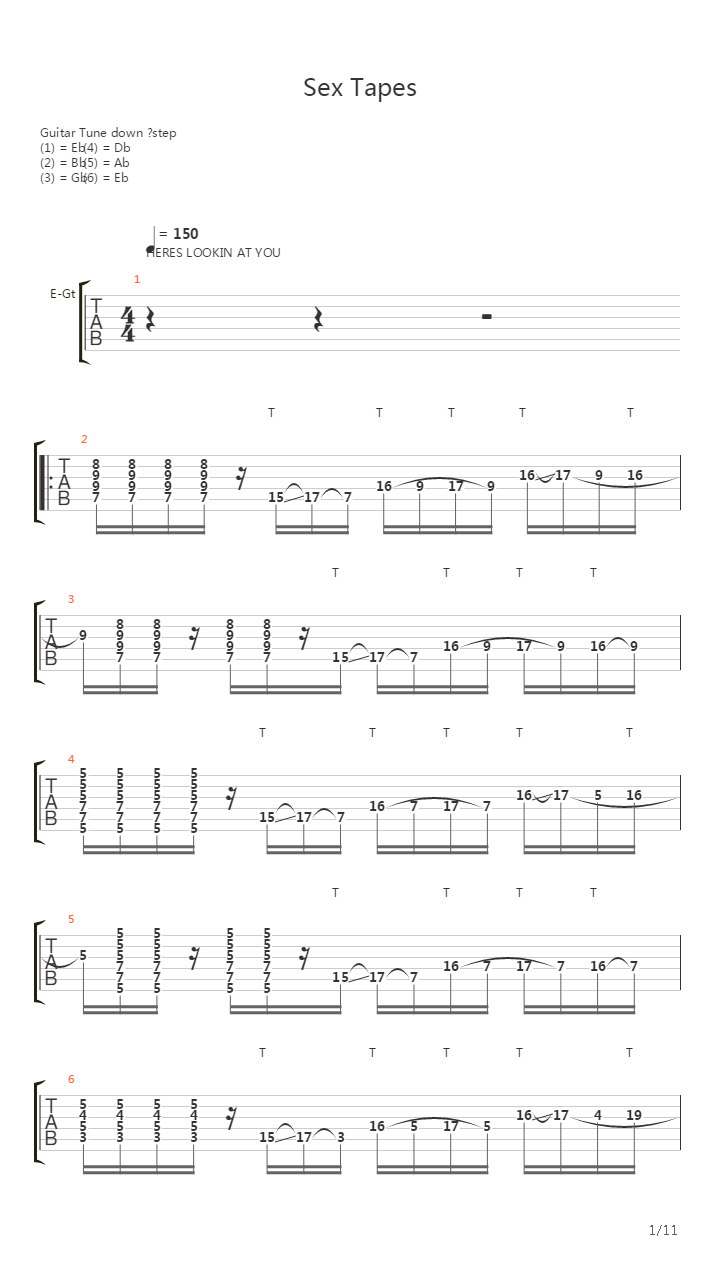 Sex Tapes吉他谱