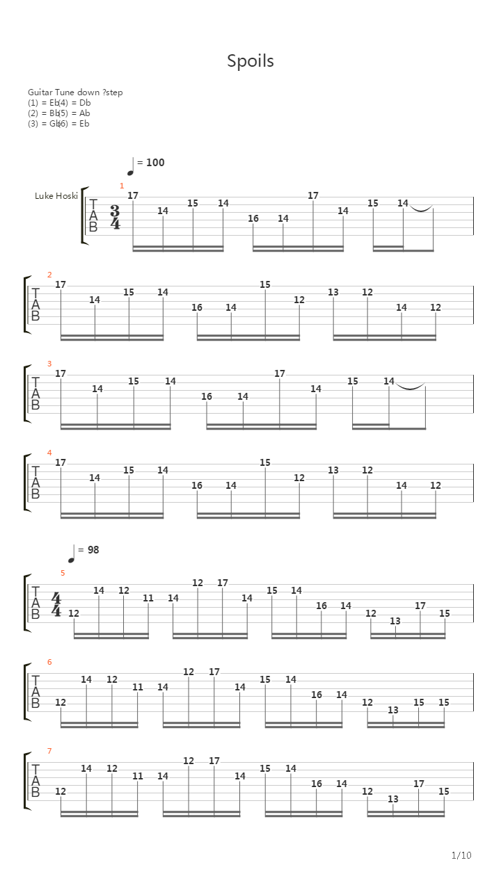 Spoils吉他谱