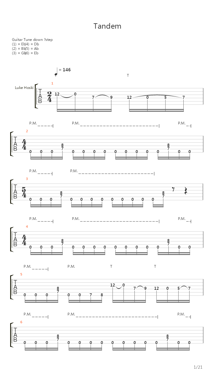 Tandem吉他谱