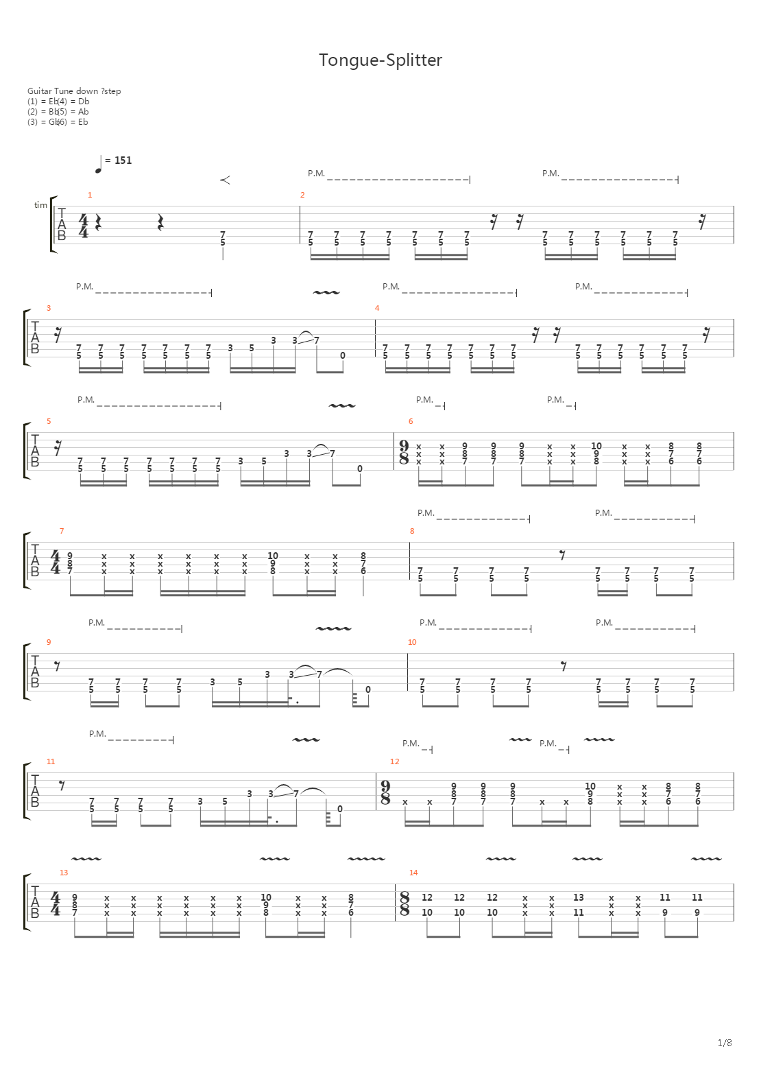 Tongue Splitter吉他谱