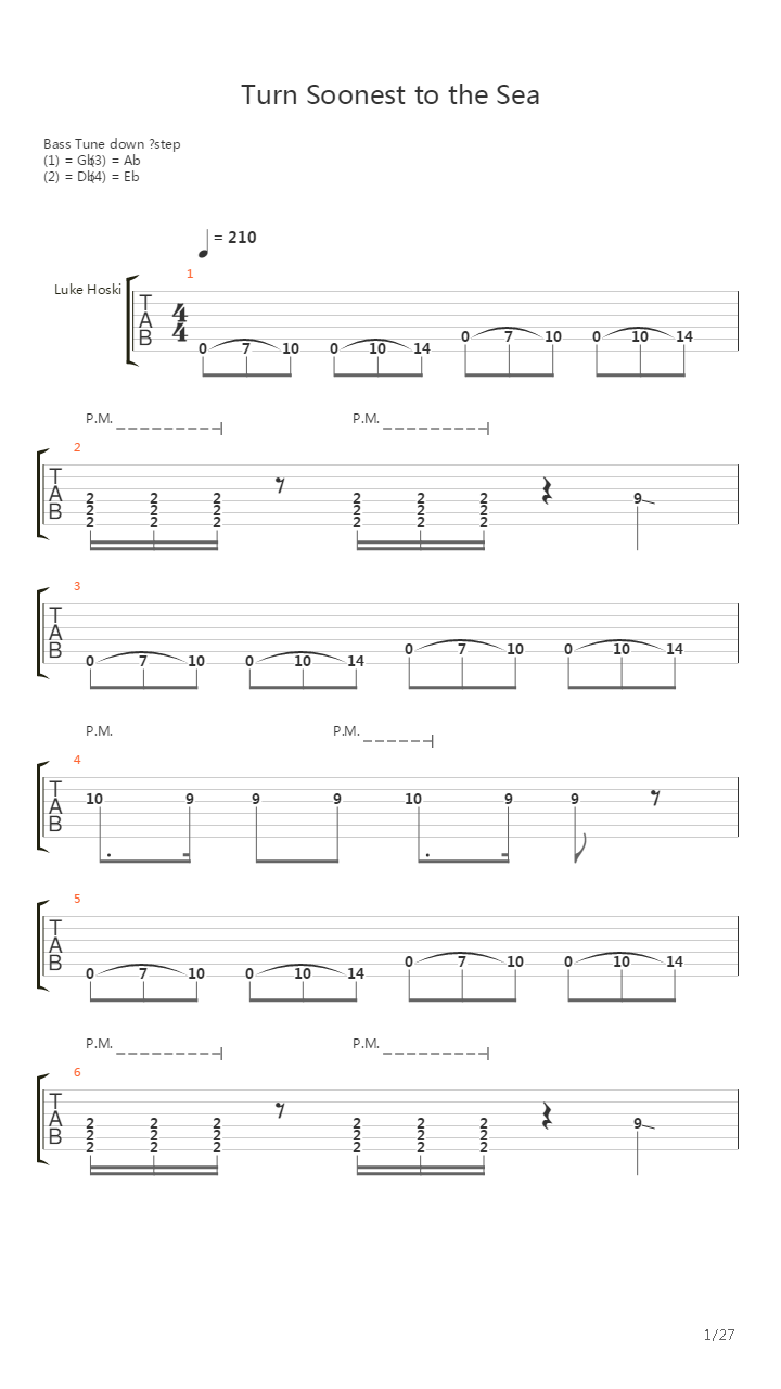 Turn Soonest To The Sea吉他谱