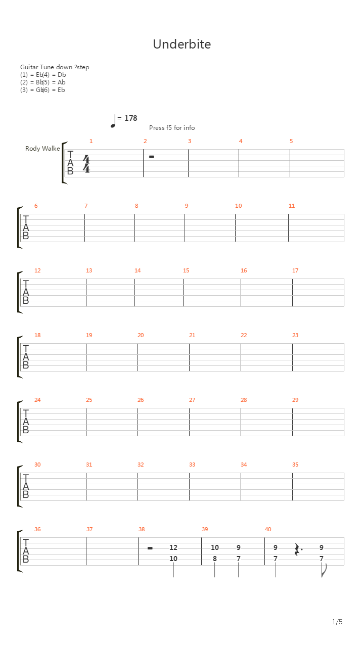 Underbite吉他谱