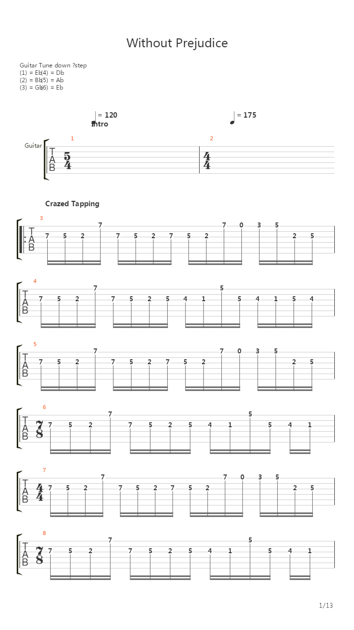 Without Prejudice吉他谱