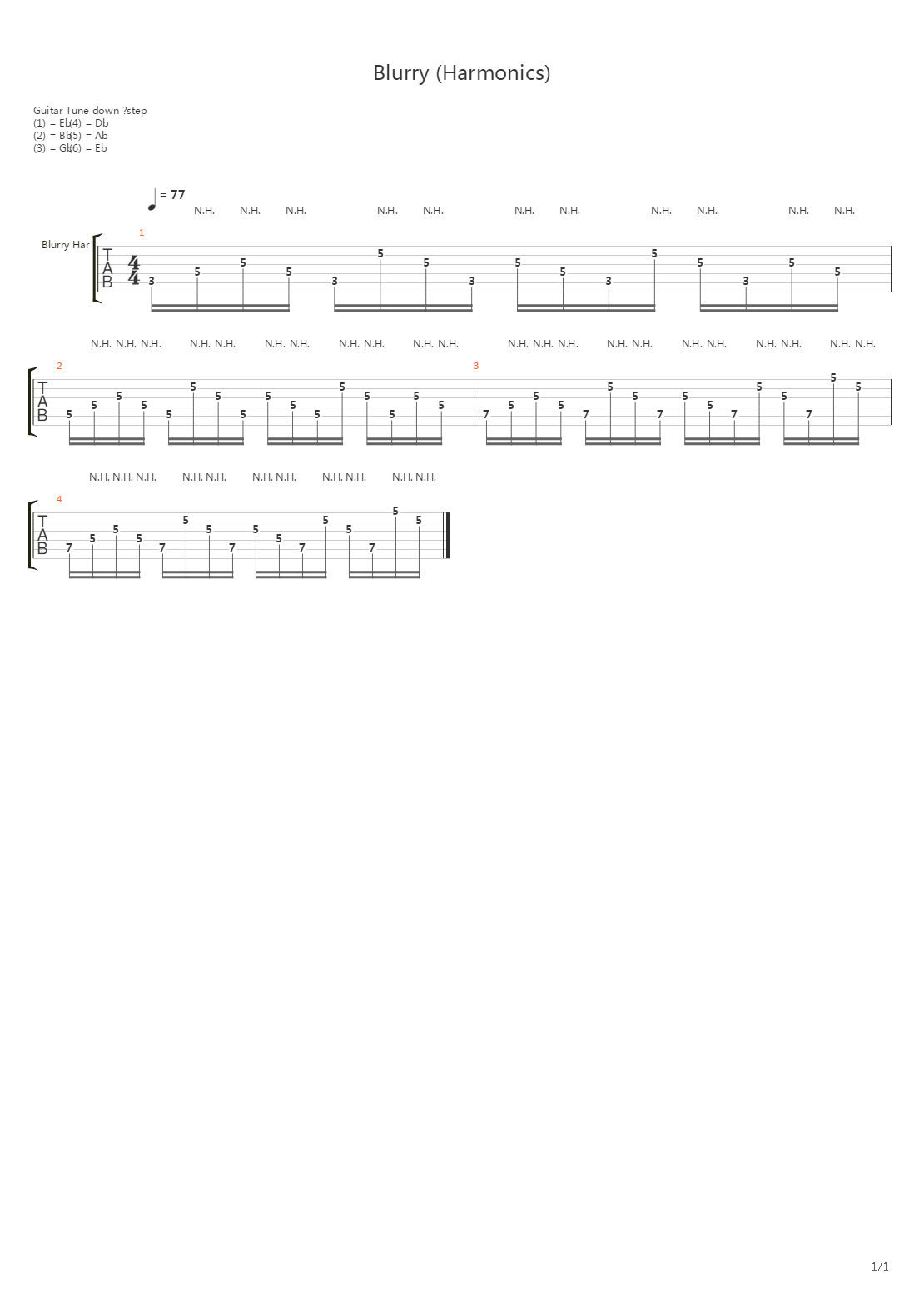 Blurry Harmonics吉他谱