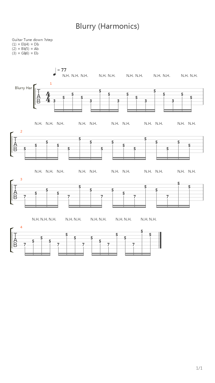 Blurry Harmonics吉他谱