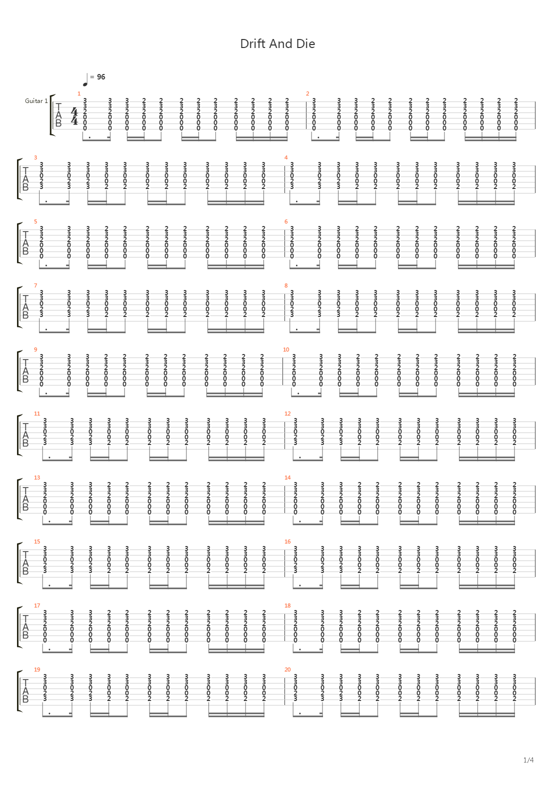 Drift And Die吉他谱