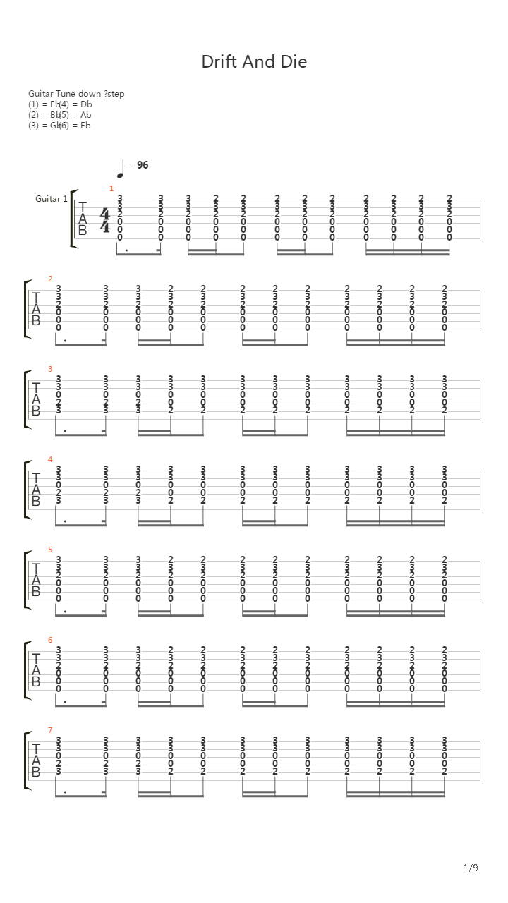 Drift And Die吉他谱