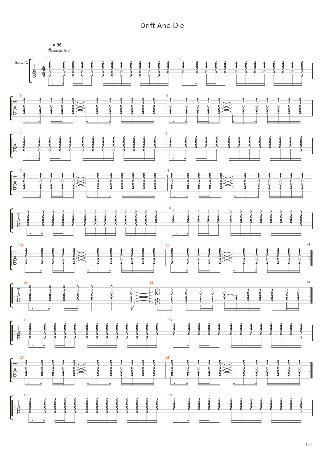 Drift Or Die吉他谱
