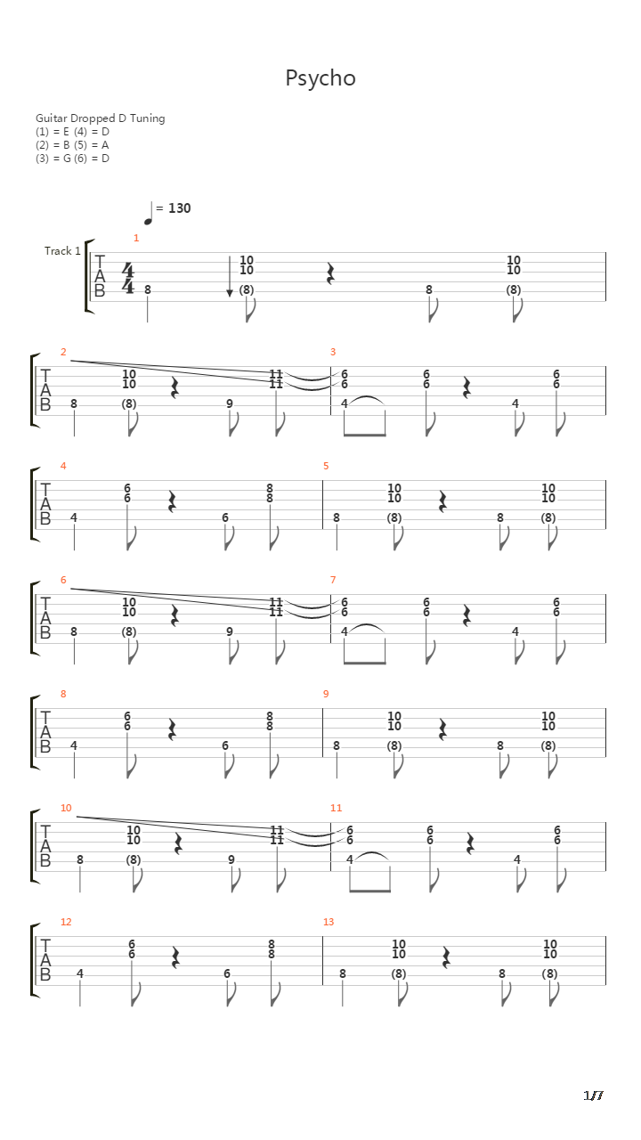 Psycho吉他谱