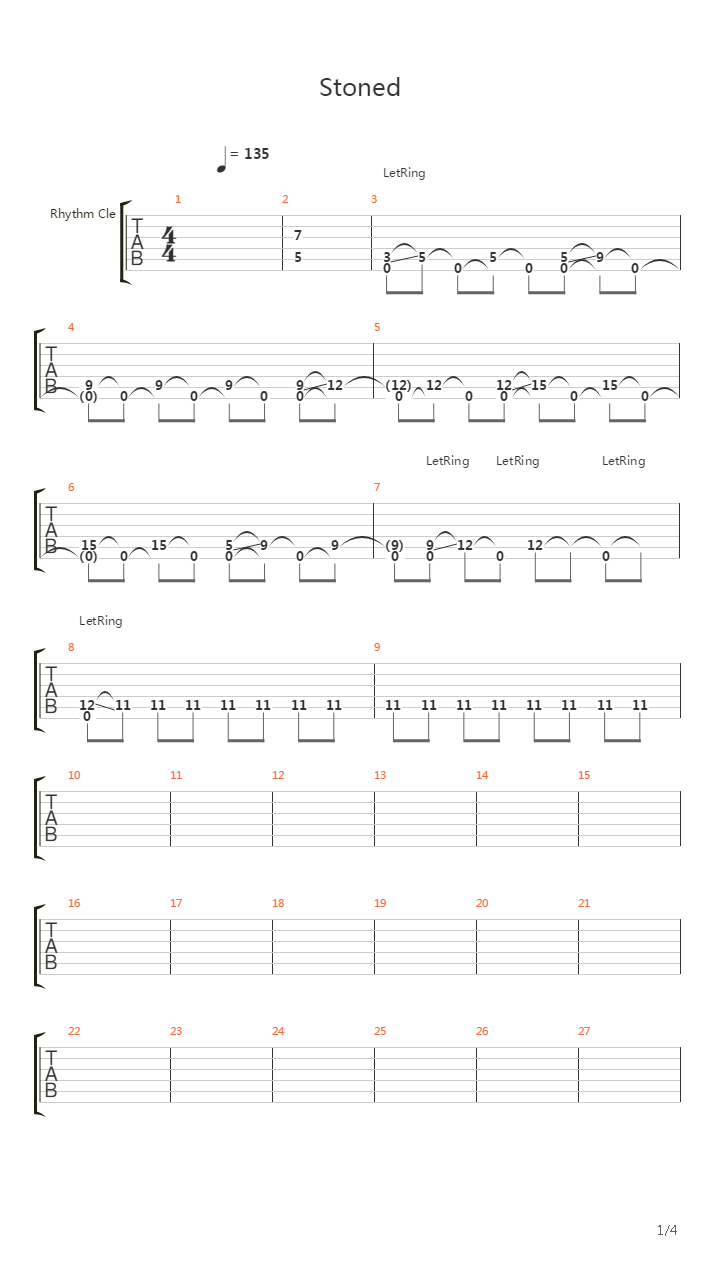 Stoned吉他谱