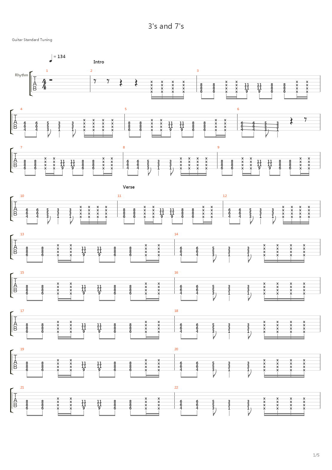 3s And 7s吉他谱