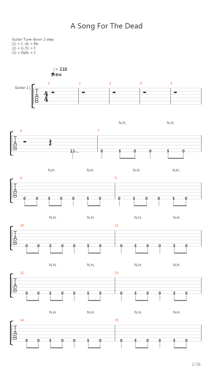 A Song For The Dead吉他谱