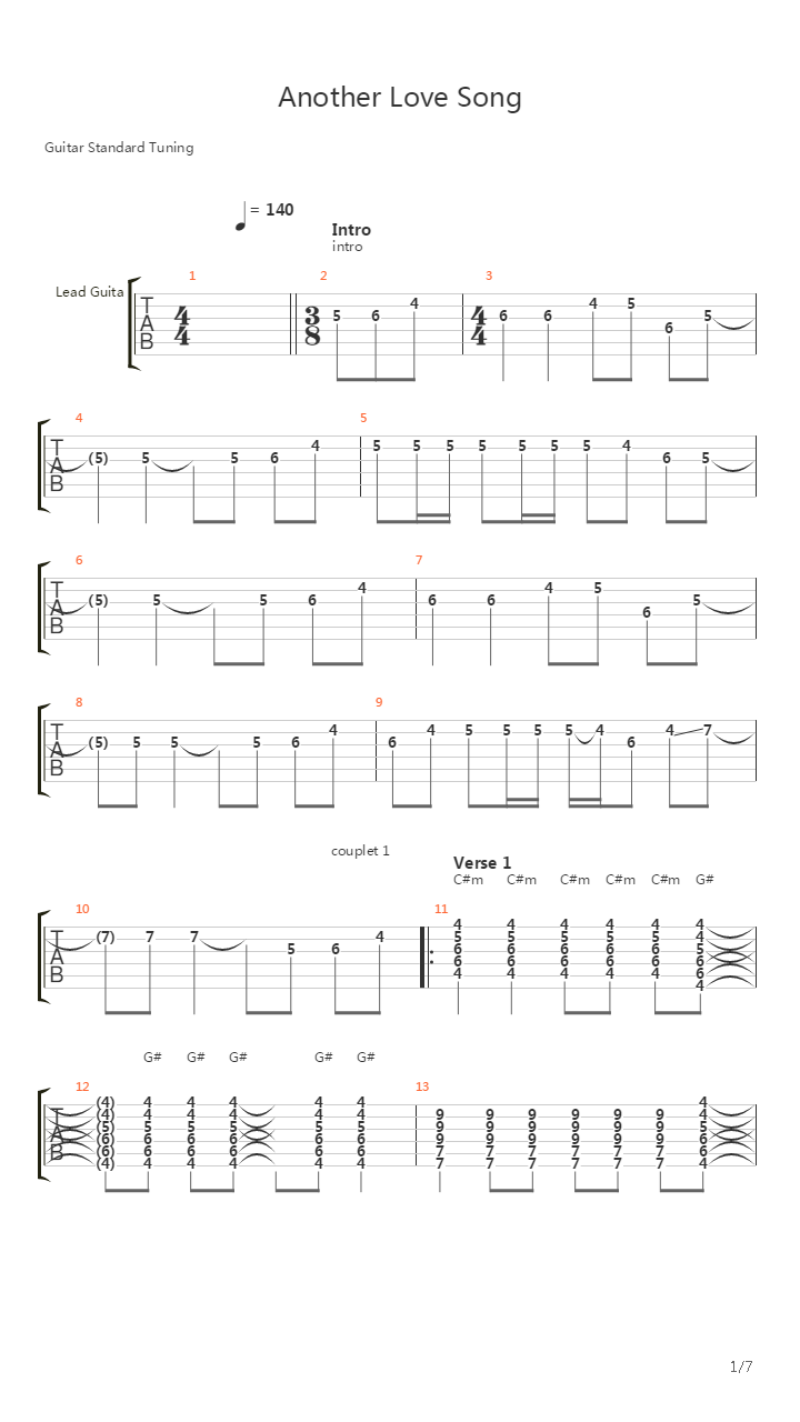 Another Love Song吉他谱