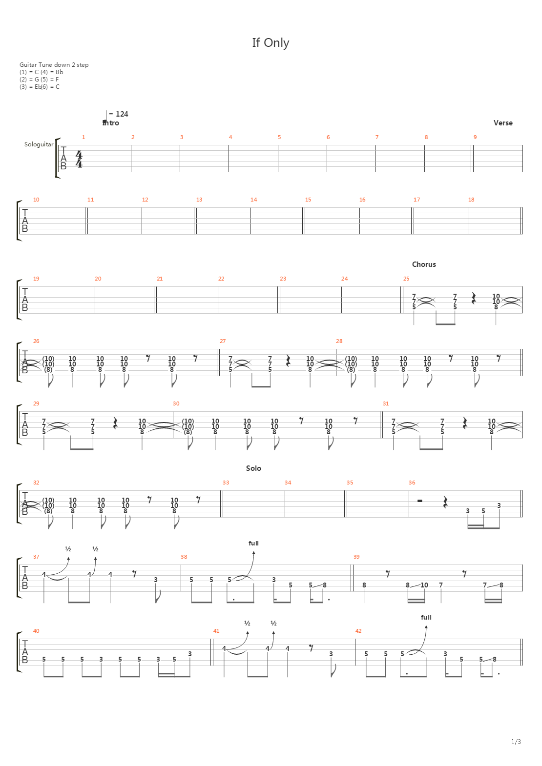 If Only吉他谱