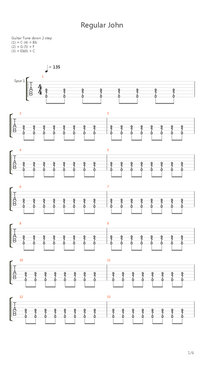 Regular John吉他谱