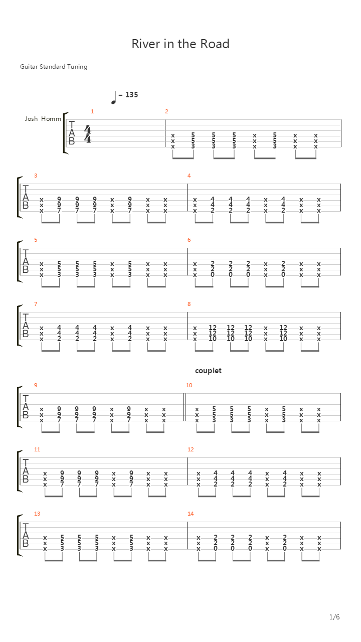River In The Road吉他谱