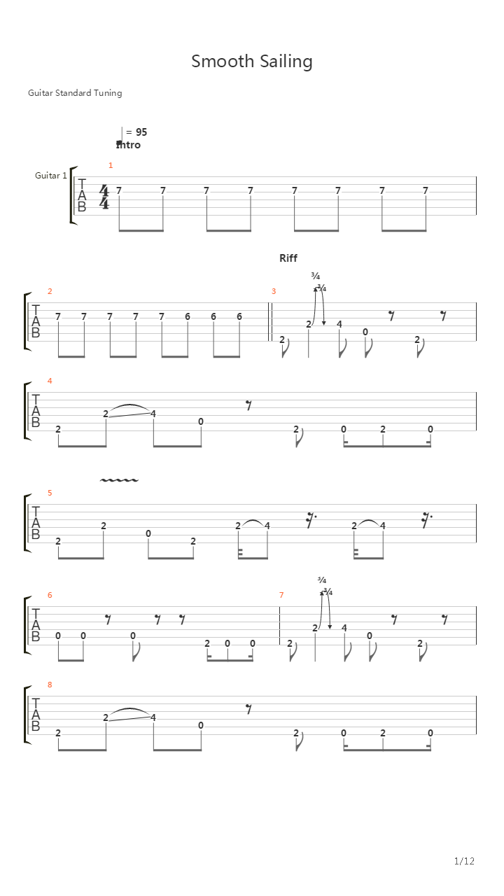 Smooth Sailing吉他谱