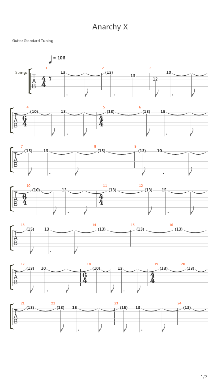 Anarchy X吉他谱