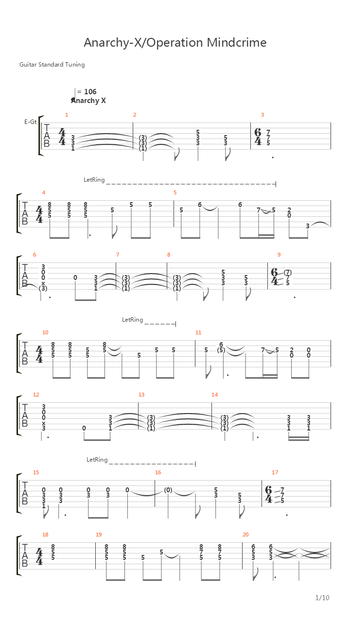 Anarchyx - Revolution Calling吉他谱