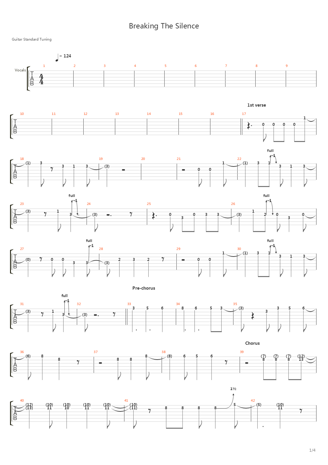 Breaking The Silence吉他谱