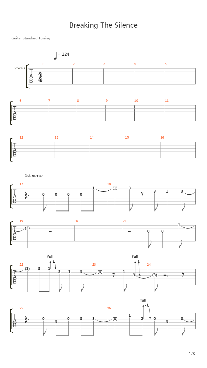 Breaking The Silence吉他谱
