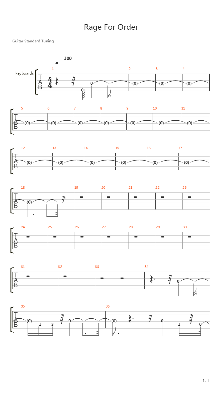 Rage For Order吉他谱